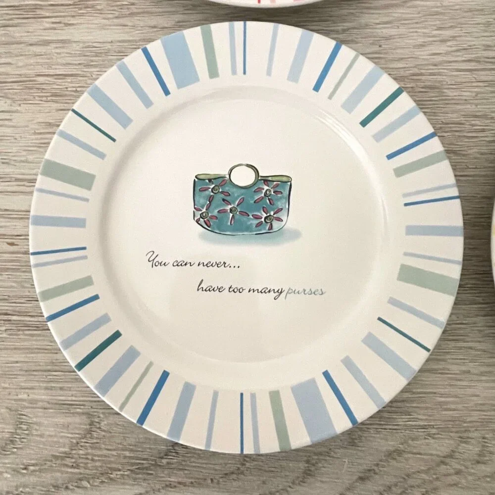 Plates Handbag Purse Theme Set 4 Rosanna 8